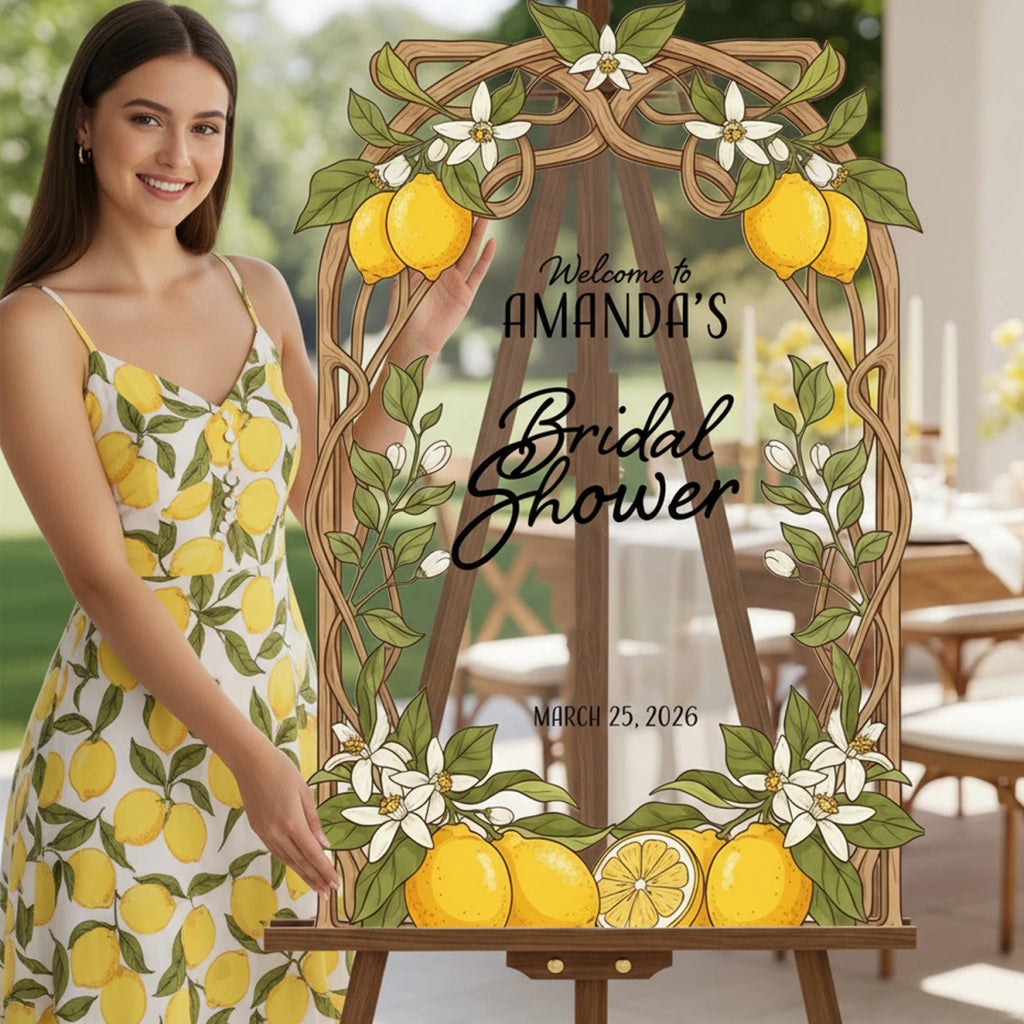 Lemon Bridal Shower Sign · Acrylic, Frosted & Mirror – SpeedyOrders