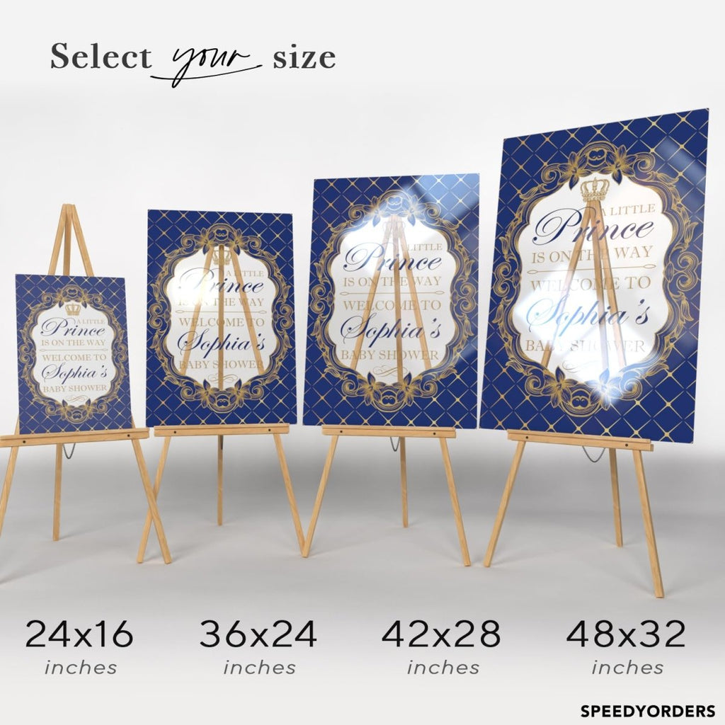 Little Prince Baby Shower Welcome Sign - SpeedyOrders