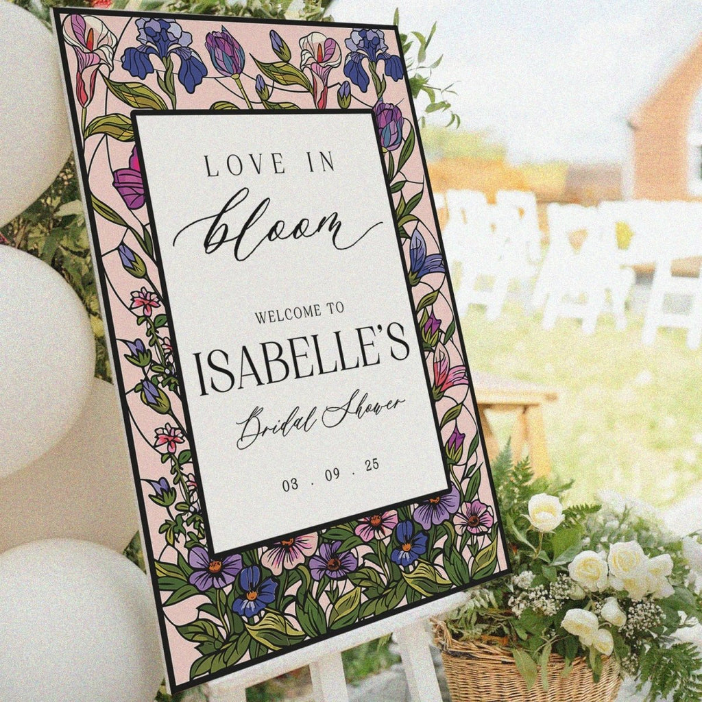 Love In Bloom Bridal Shower Sign, Wildflowers Welcome Sign - SpeedyOrders