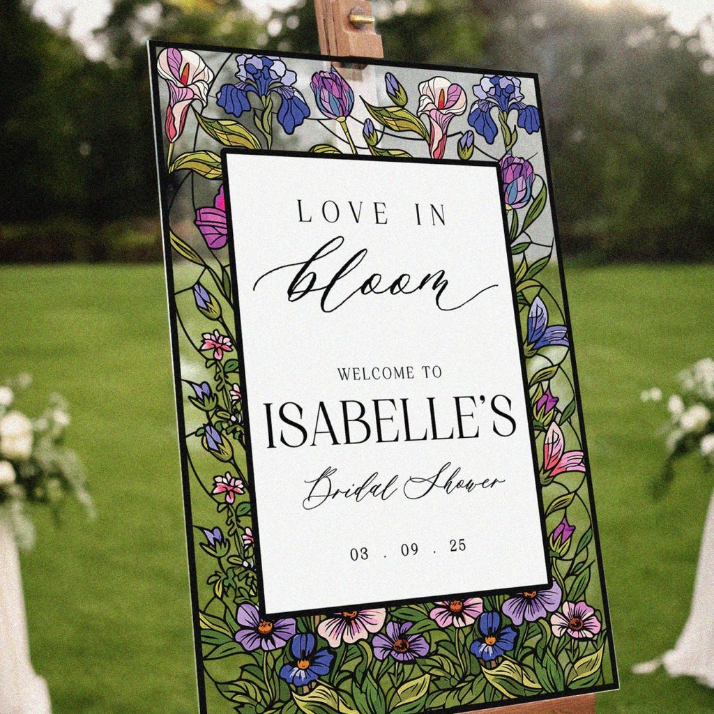 Love In Bloom Bridal Shower Sign, Wildflowers Welcome Sign - SpeedyOrders