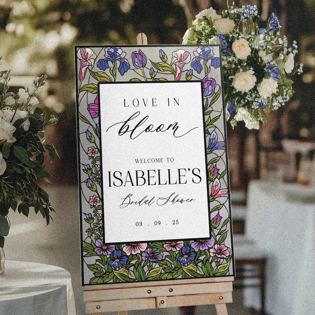 Love In Bloom Bridal Shower Sign, Wildflowers Welcome Sign - SpeedyOrders