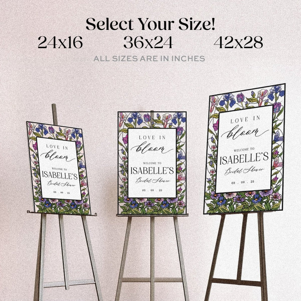 Love In Bloom Bridal Shower Sign, Wildflowers Welcome Sign - SpeedyOrders