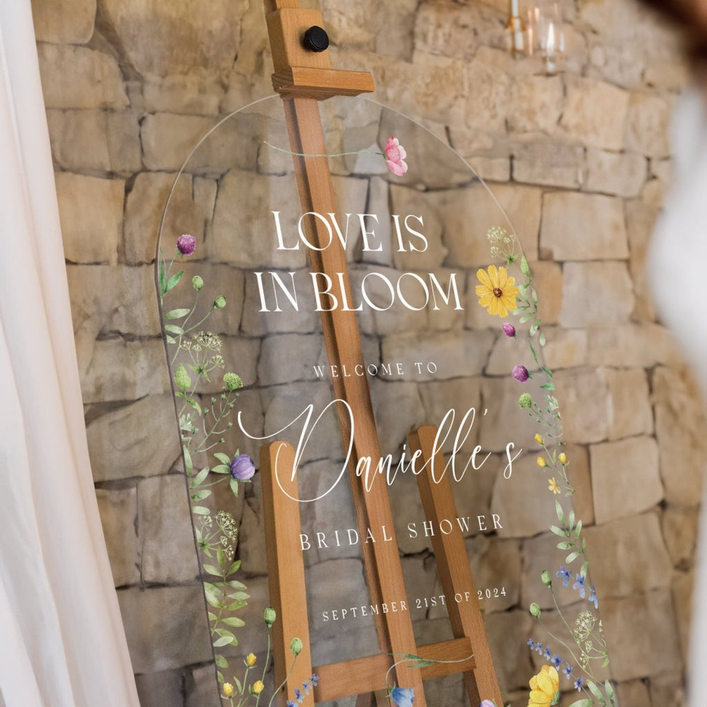 Love Is In Bloom Bridal Shower Sign, Wildflowers Bridal Shower Sign - SpeedyOrders