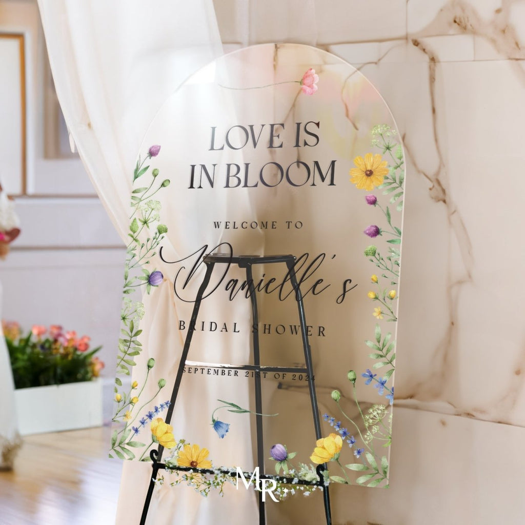 Love Is In Bloom Bridal Shower Sign, Wildflowers Bridal Shower Sign - SpeedyOrders