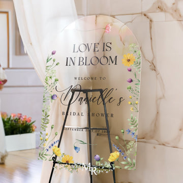 Love Is In Bloom Bridal Shower Sign, Wildflowers Bridal Shower Sign - SpeedyOrders