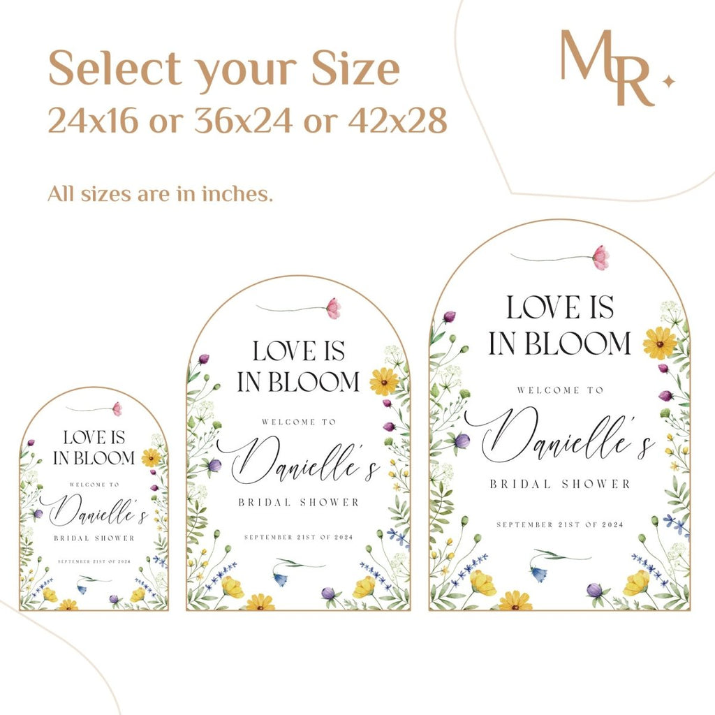 Love Is In Bloom Bridal Shower Sign, Wildflowers Bridal Shower Sign - SpeedyOrders