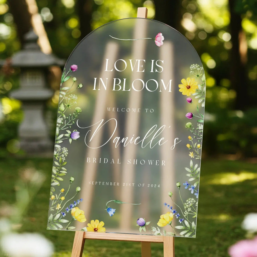 Love Is In Bloom Bridal Shower Sign, Wildflowers Bridal Shower Sign - SpeedyOrders