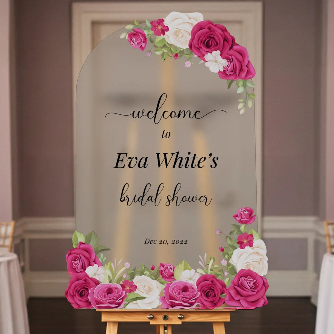 Lovely Roses Bridal Shower Welcome Sign - SpeedyOrders