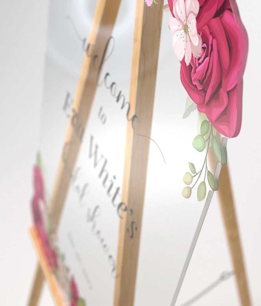 Lovely Roses Bridal Shower Welcome Sign - SpeedyOrders
