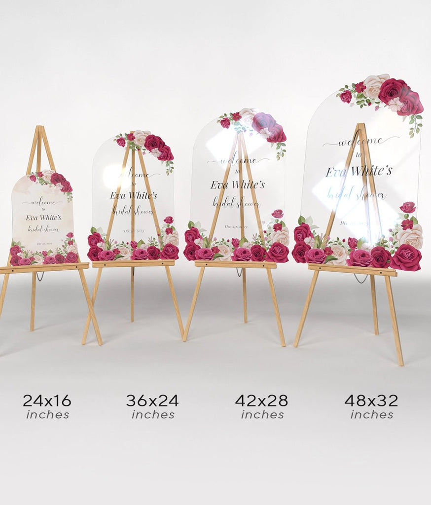 Lovely Roses Bridal Shower Welcome Sign - SpeedyOrders