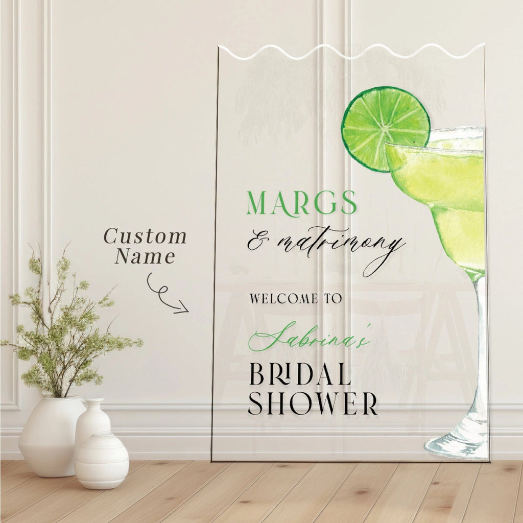 Margs and Matrimony Bridal Shower Sign, Margs and Matrimony Bachelorette Sign - SpeedyOrders