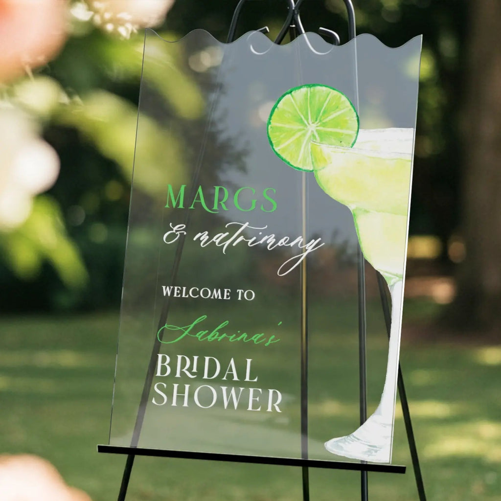 Margs and Matrimony Bridal Shower Sign, Margs and Matrimony Bachelorette Sign - SpeedyOrders