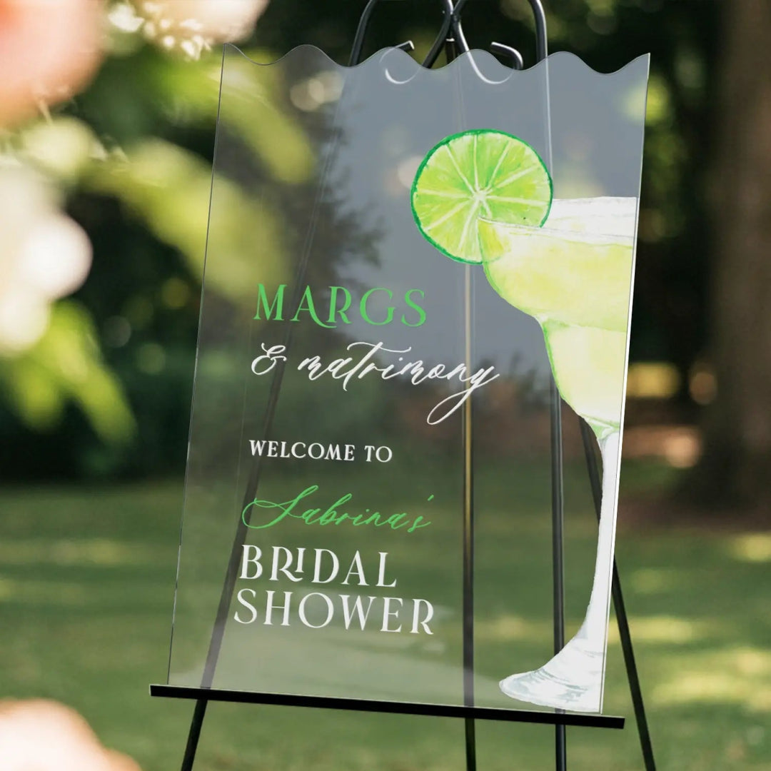 Margs and Matrimony Bridal Shower Sign, Margs and Matrimony Bachelorette Sign - SpeedyOrders