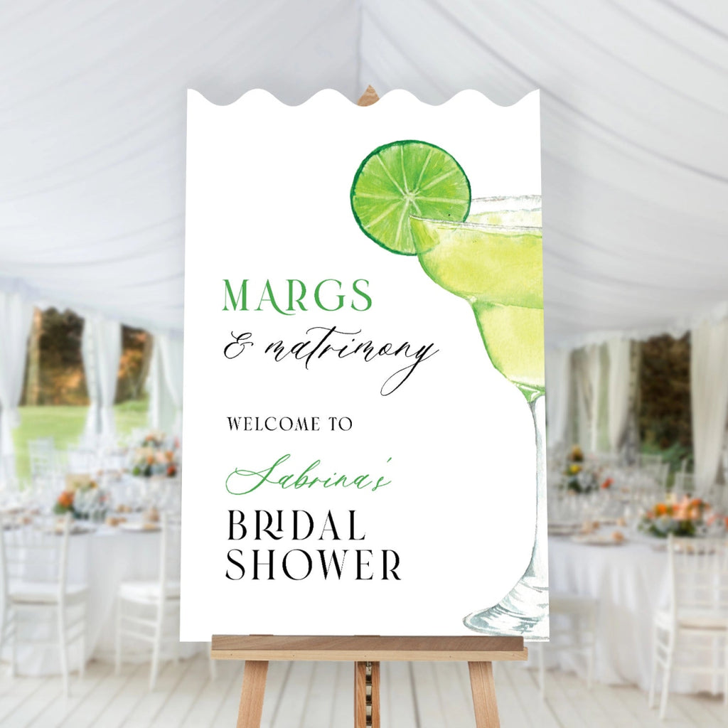 Margs and Matrimony Bridal Shower Sign, Margs and Matrimony Bachelorette Sign - SpeedyOrders