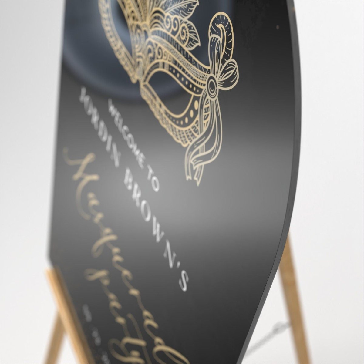 Masquerade Sign Directional Masquerade Party Welcome Sign, Custom Black & Gold Masquerade Poster ...