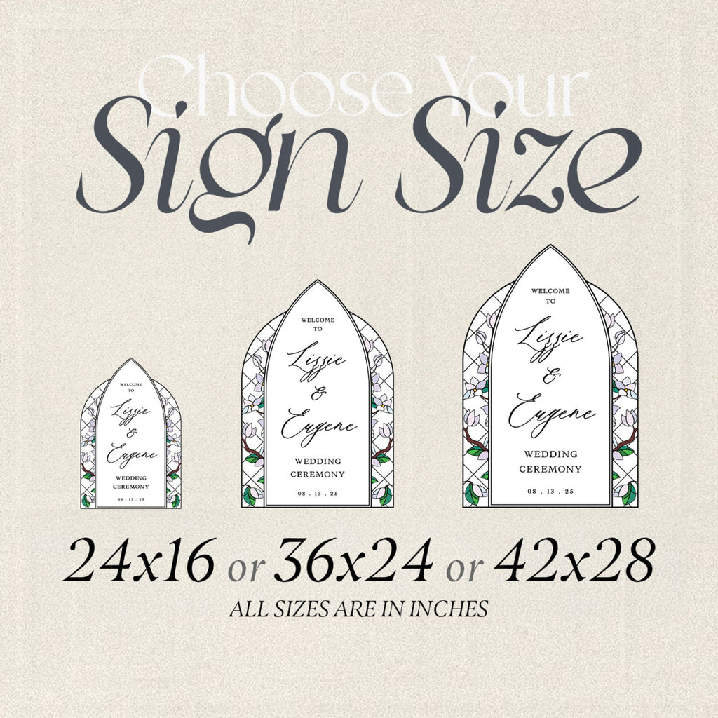 Mauve Purple Wedding Sign, Stained Glass Style Welcome Sign - SpeedyOrders