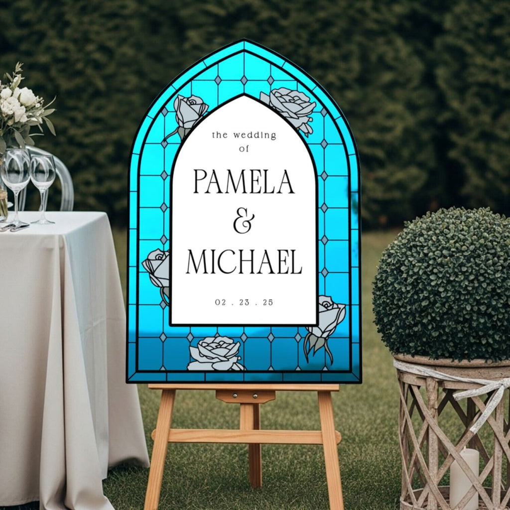 Medieval Wedding Sign - Customizable Gothic Stained Glass - SpeedyOrders