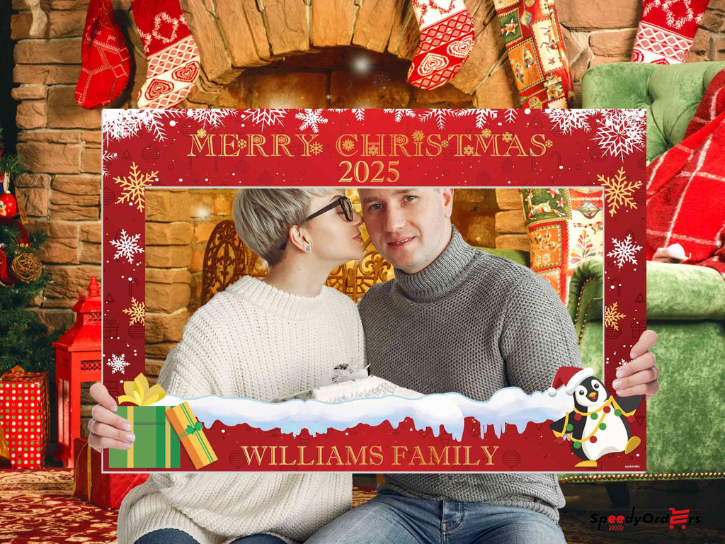 Merry Christmas Selfie Photo Booth Frame - SpeedyOrders