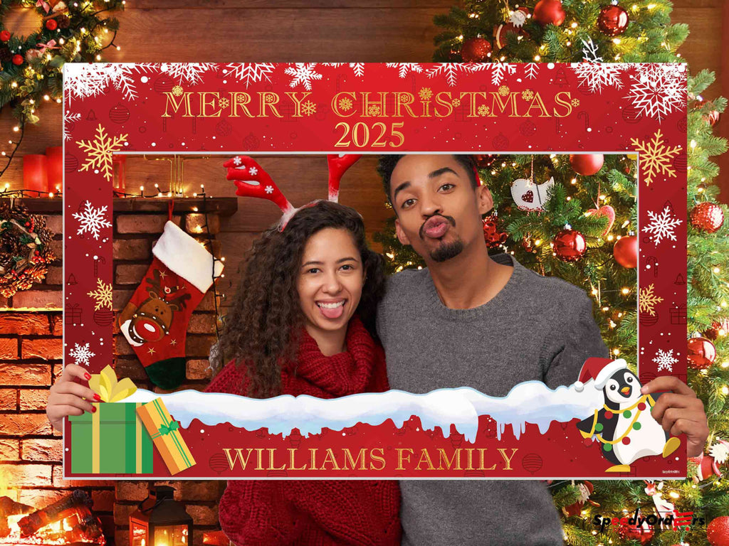 Merry Christmas Selfie Photo Booth Frame - SpeedyOrders