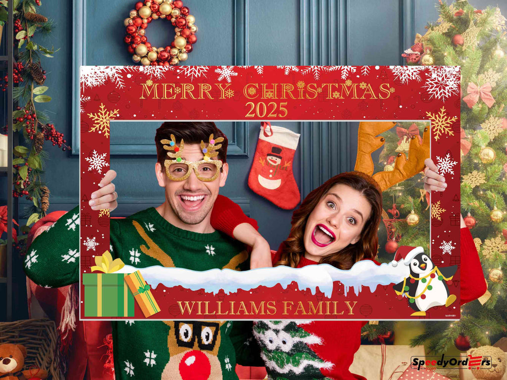 Merry Christmas Selfie Photo Booth Frame - SpeedyOrders