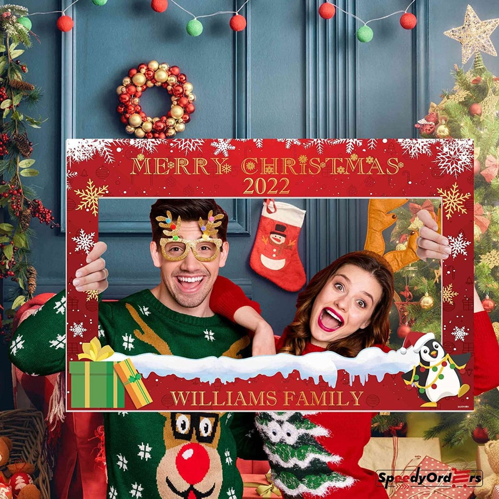 Merry Christmas Selfie Photo Booth Frame - SpeedyOrders