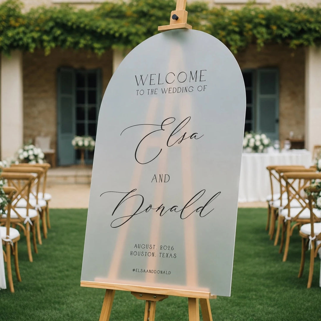 Minimal Arch Wedding Welcome Sign — Clean Elegant Design - SpeedyOrders