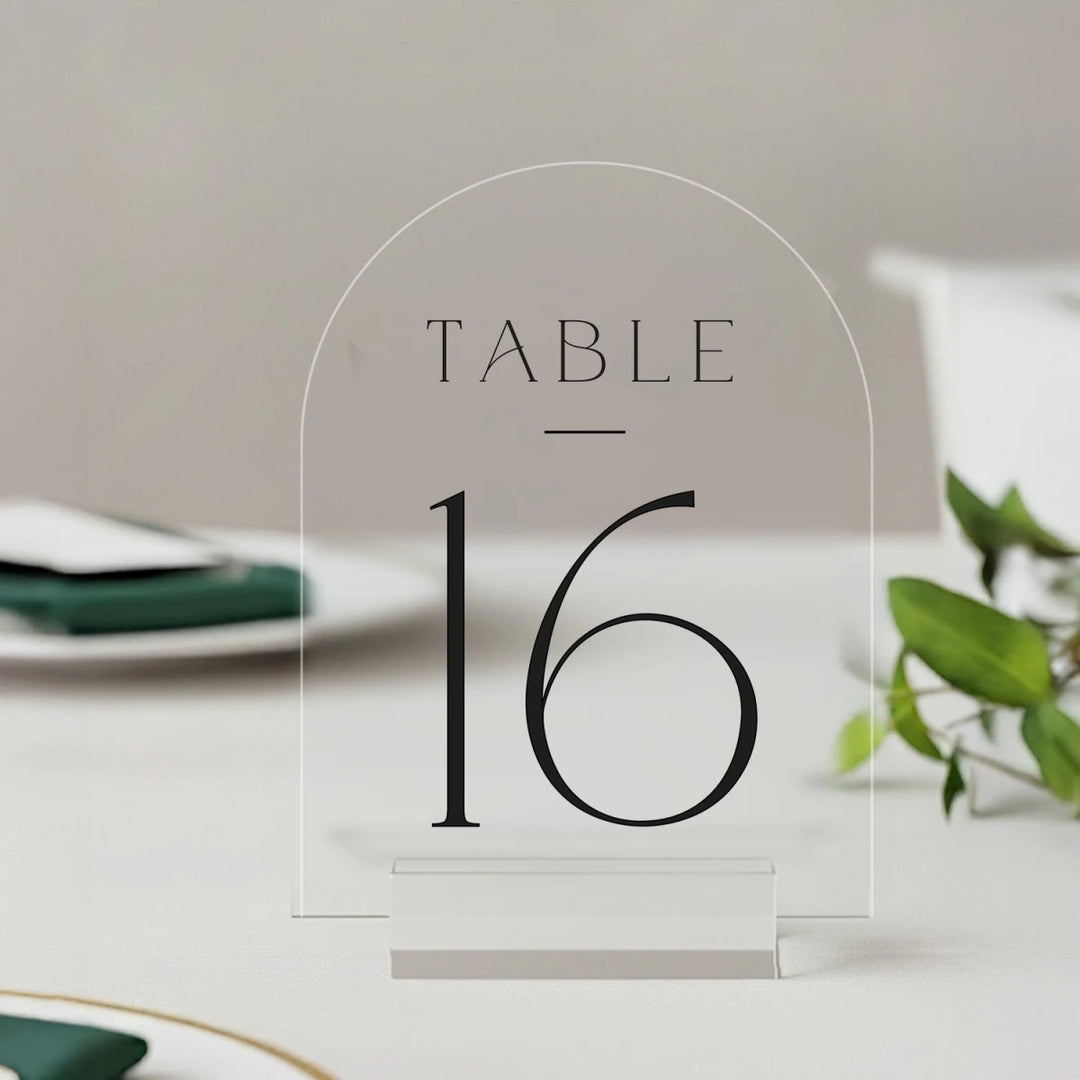 Minimal Clear Acrylic Wedding Table Numbers — Clean Modern Design - SpeedyOrders