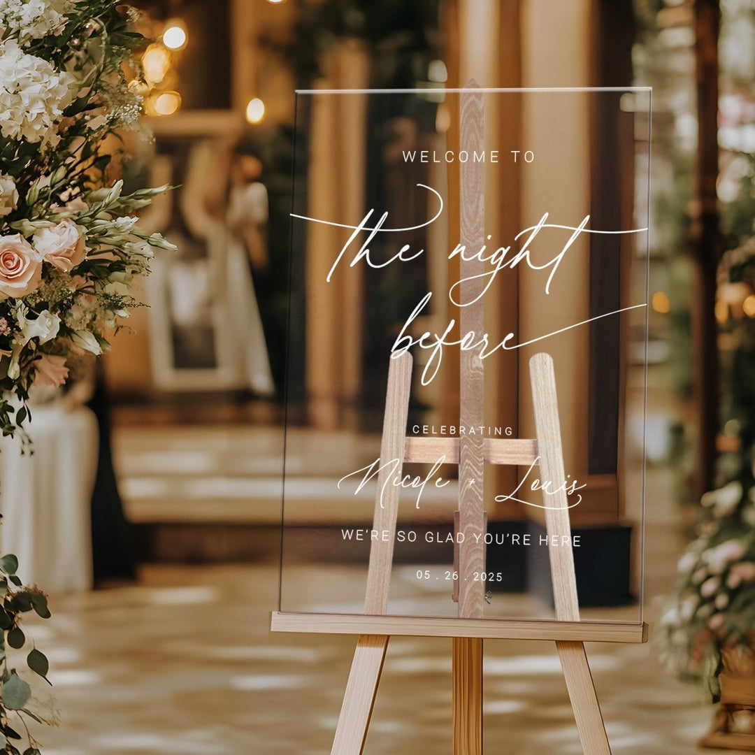 Minimalist The Night Before Wedding Welcome Sign - SpeedyOrders