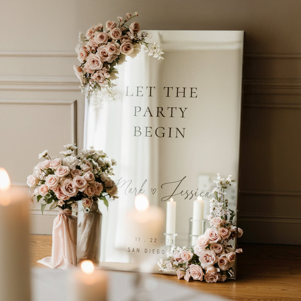 Minimalist Wedding Sign, Let the Party Begin Wedding Sign - SpeedyOrders