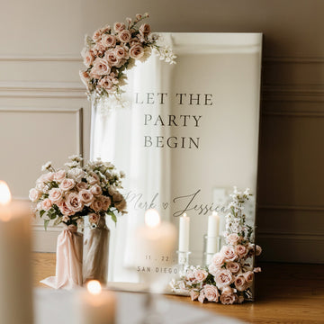 Minimalist Wedding Sign, Let the Party Begin Wedding Sign - SpeedyOrders