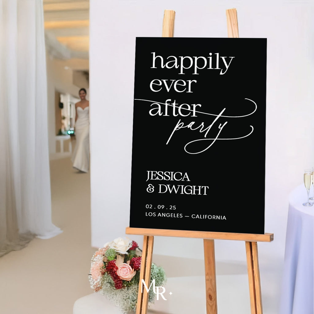 Mirror Wedding Sign, Happily Ever After Wedding Welcome Signage - SpeedyOrders