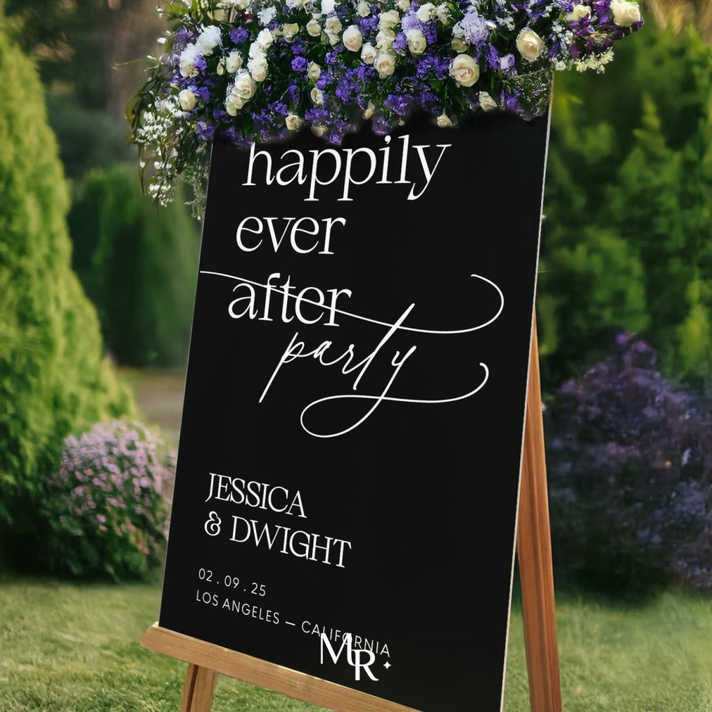 Mirror Wedding Sign, Happily Ever After Wedding Welcome Signage - SpeedyOrders