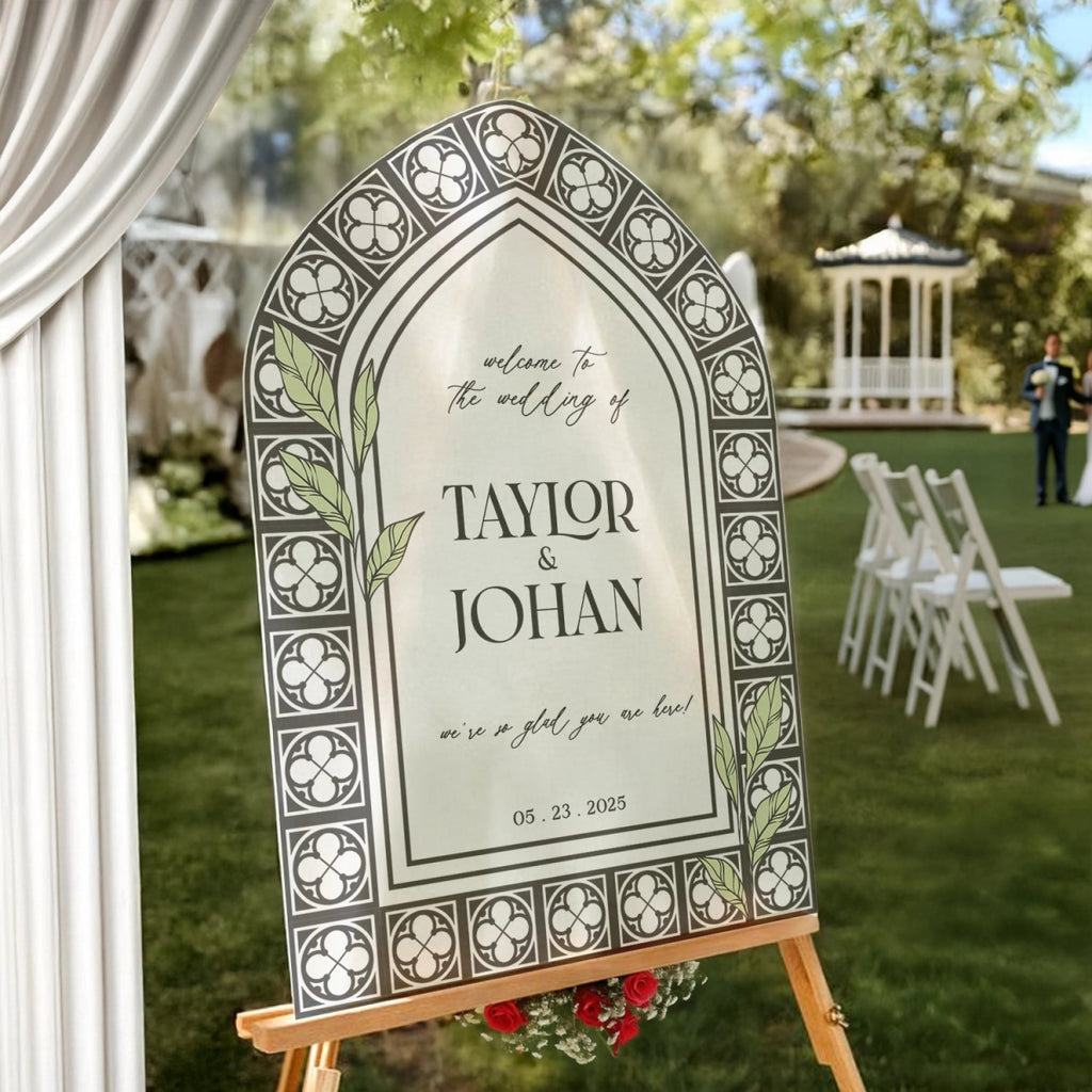 Mirror Wedding Welcome Sign, Custom Acrylic Wedding Sign, Frosted Wedding Entrance Sign - SpeedyOrders