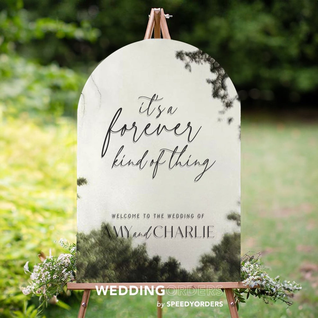 Mirror Wedding Welcome Sign, Gold Wedding Sign, Gold Mirror Wedding Sign - SpeedyOrders