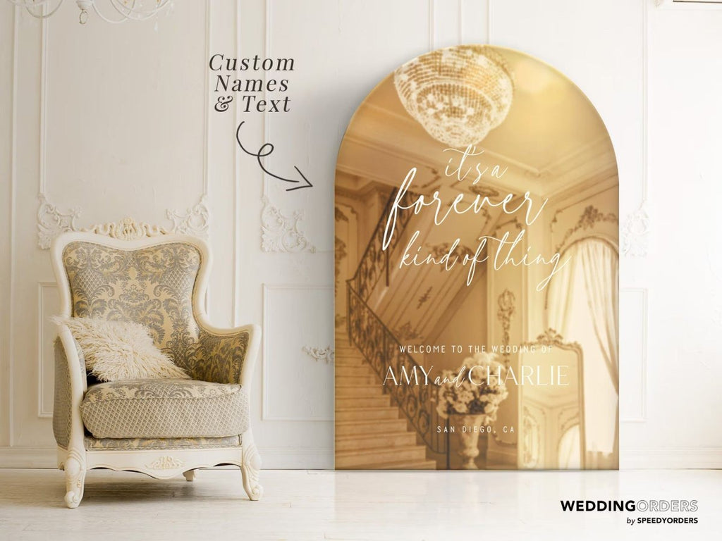 Mirror Wedding Welcome Sign, Gold Wedding Sign, Gold Mirror Wedding Sign - SpeedyOrders