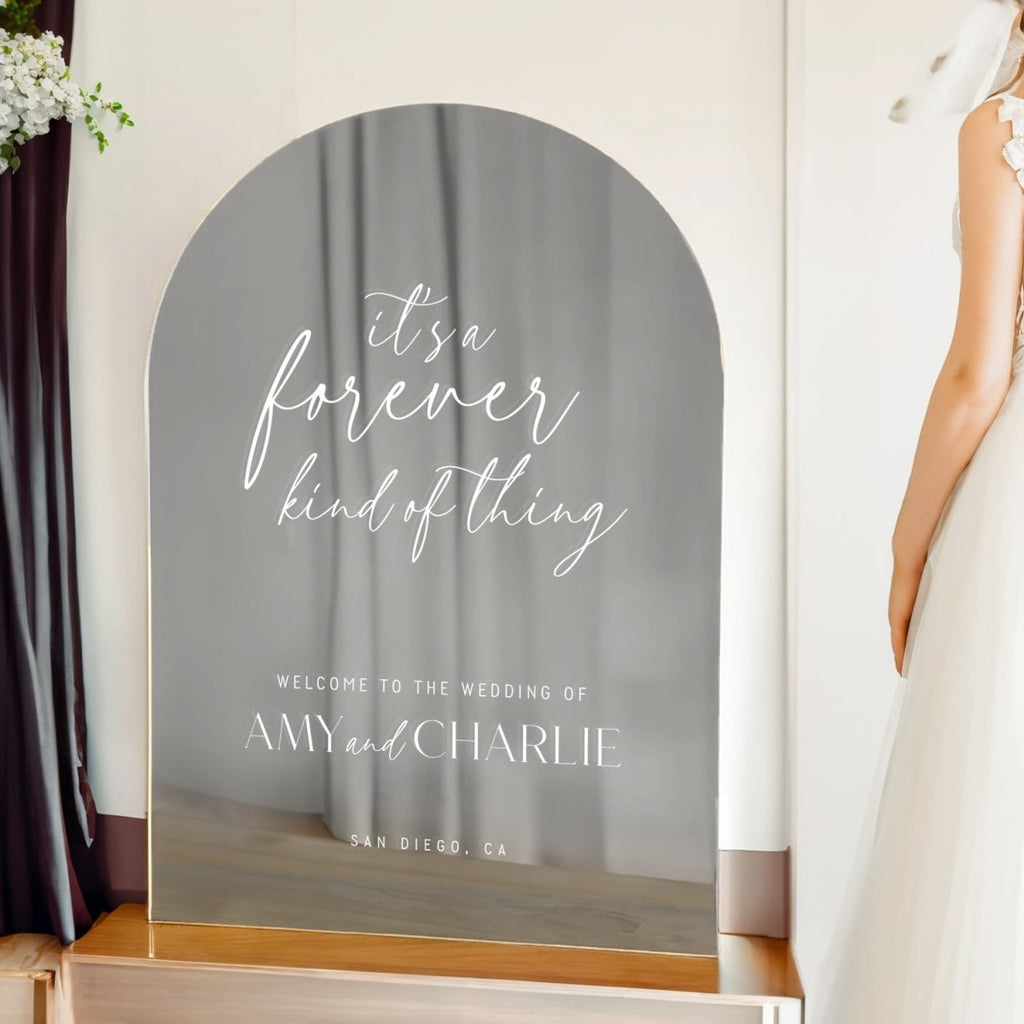 Mirror Wedding Welcome Sign, Gold Wedding Sign, Gold Mirror Wedding Sign - SpeedyOrders