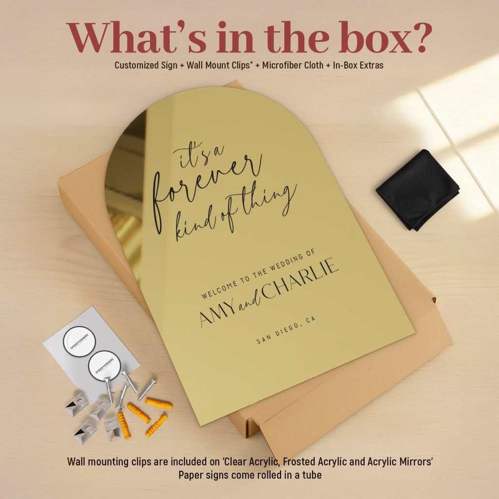 Mirror Wedding Welcome Sign, Gold Wedding Sign, Gold Mirror Wedding Sign - SpeedyOrders