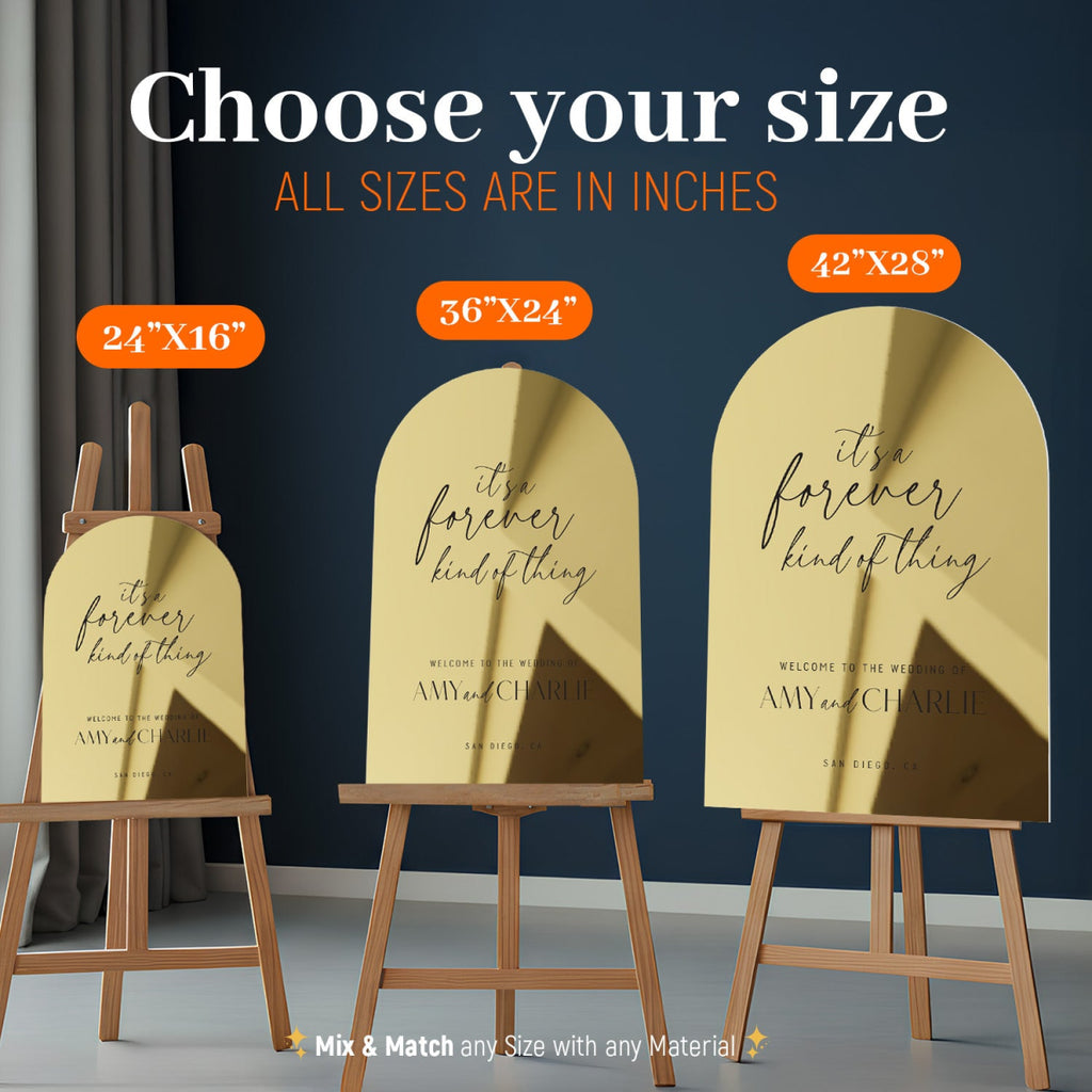 Mirror Wedding Welcome Sign, Gold Wedding Sign, Gold Mirror Wedding Sign - SpeedyOrders