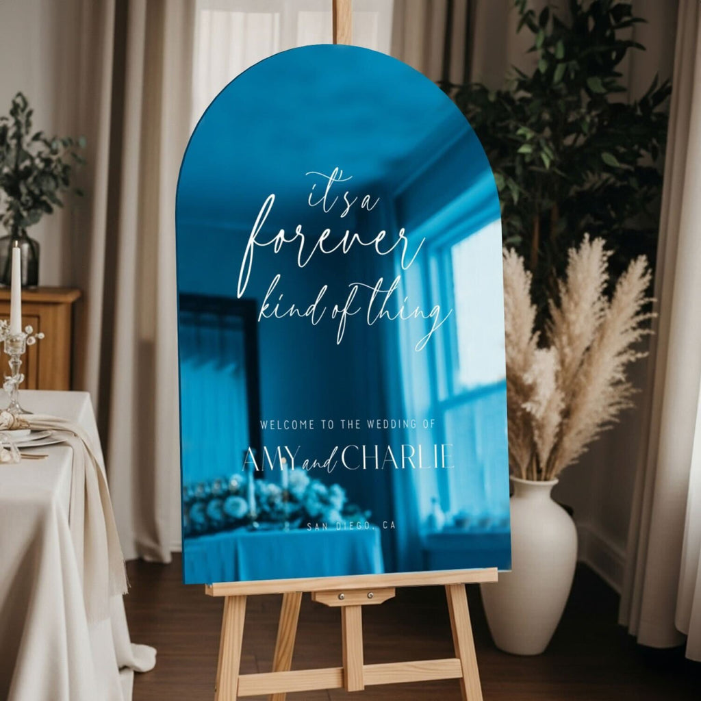 Mirror Wedding Welcome Sign, Gold Wedding Sign, Gold Mirror Wedding Sign - SpeedyOrders