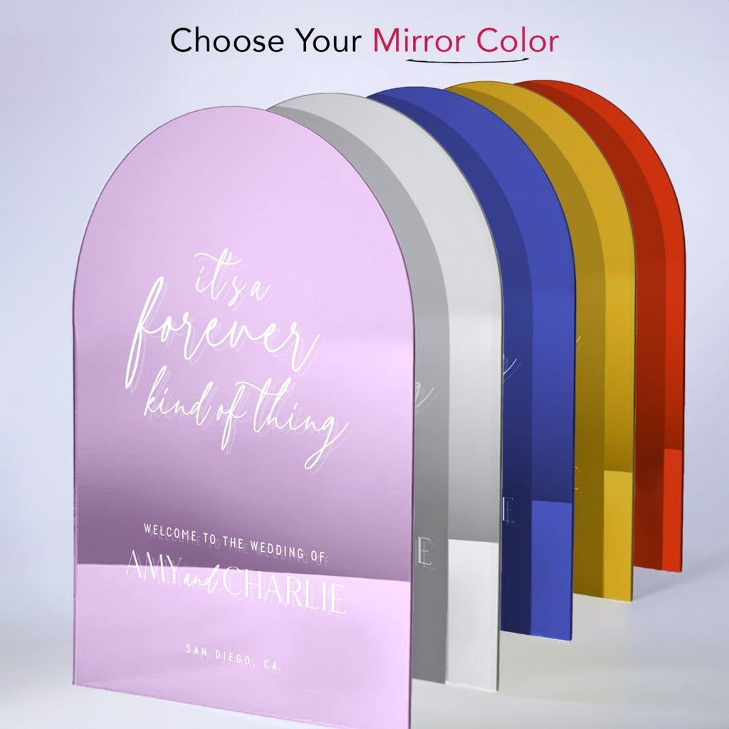 Mirror Wedding Welcome Sign, Gold Wedding Sign, Gold Mirror Wedding Sign - SpeedyOrders