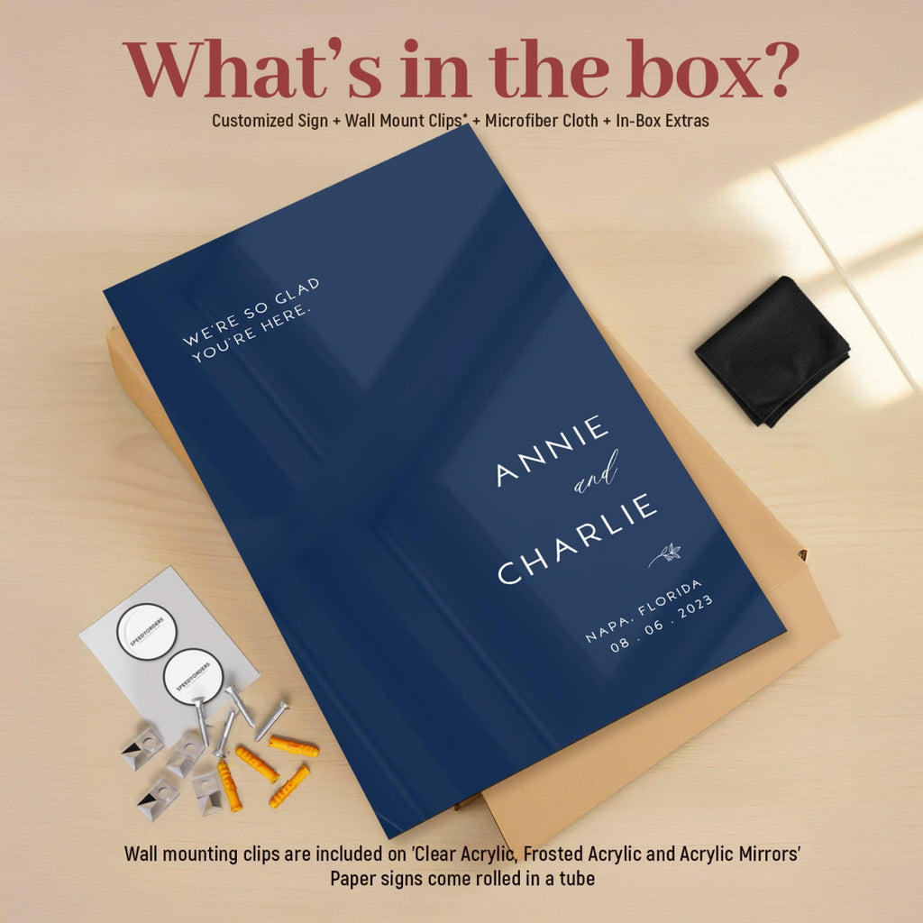 Navy Wedding Welcome Sign, Blue Wedding Sign - SpeedyOrders