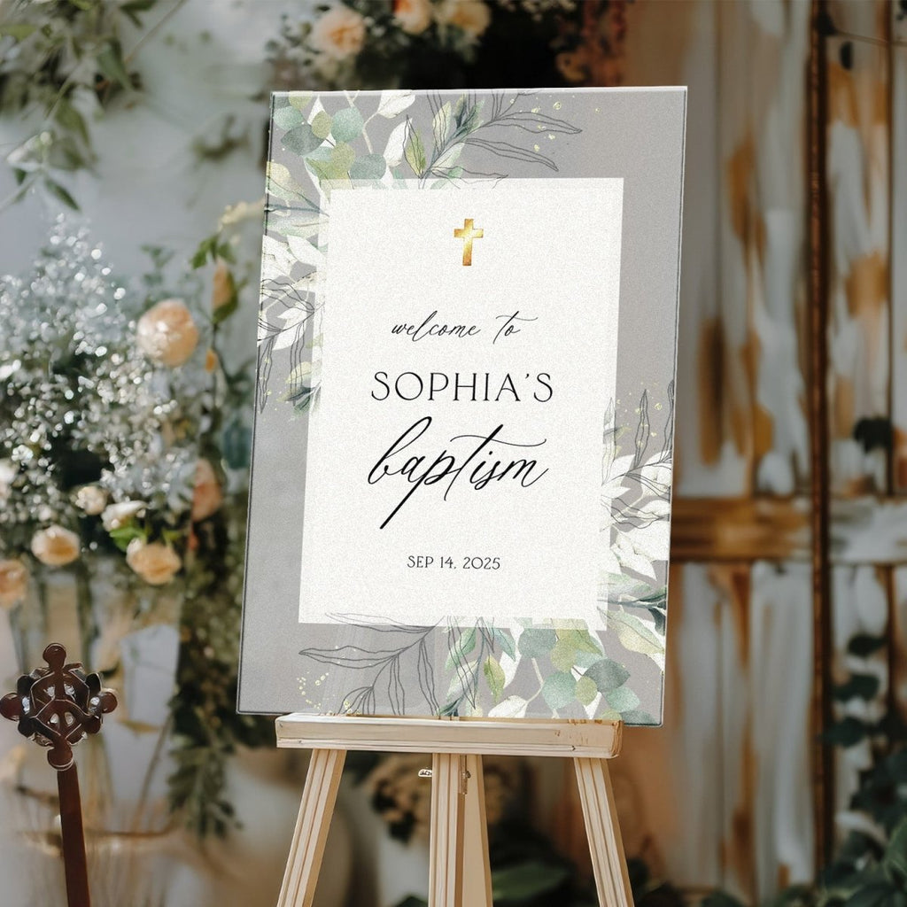 Personalised Baptism Welcome Sign, Acrylic Mirror Baptism Welcome Sign - SpeedyOrders