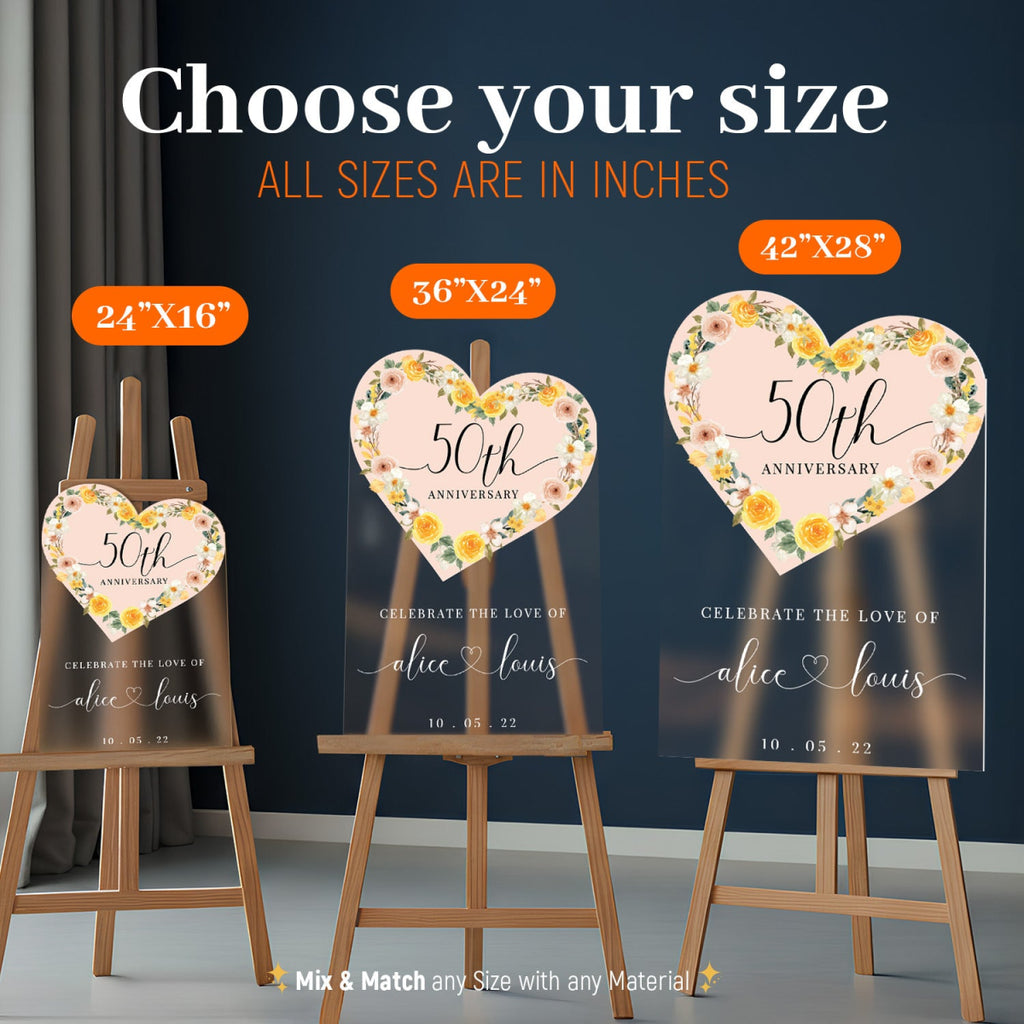 Personalize Celebrate The Love of Wedding Anniversary Welcome Sign - SpeedyOrders