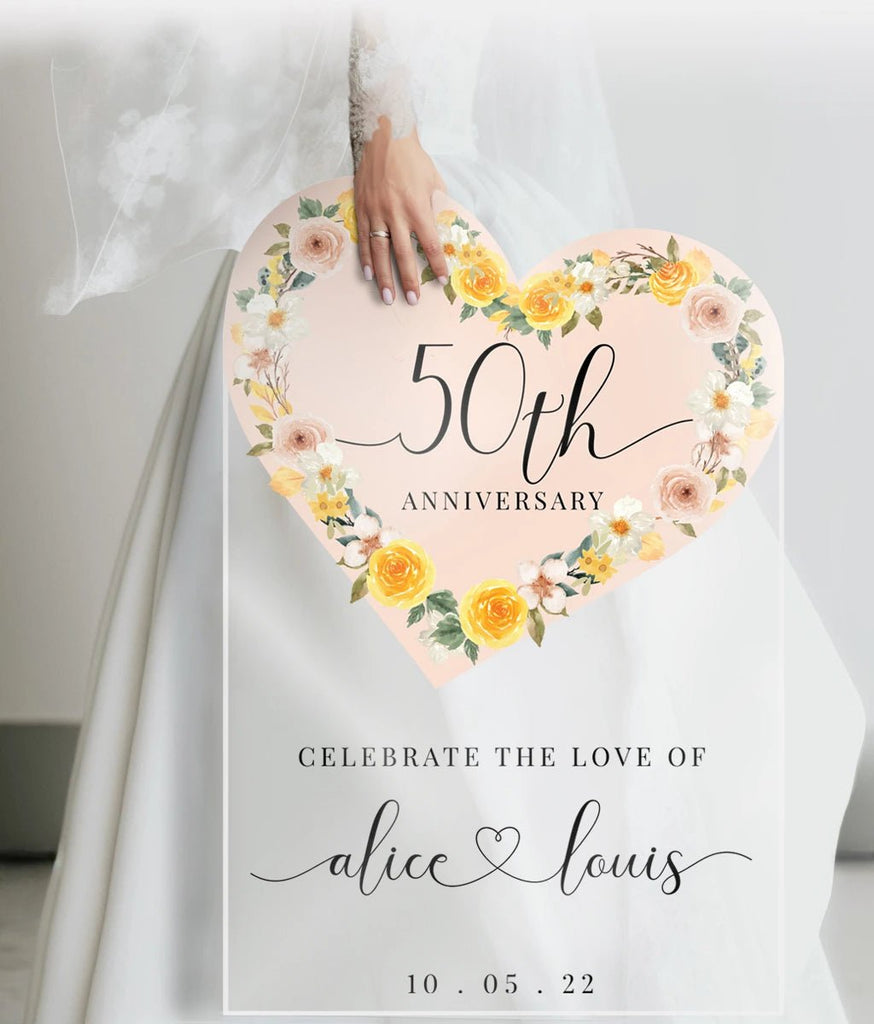 Personalize Celebrate The Love of Wedding Anniversary Welcome Sign - SpeedyOrders