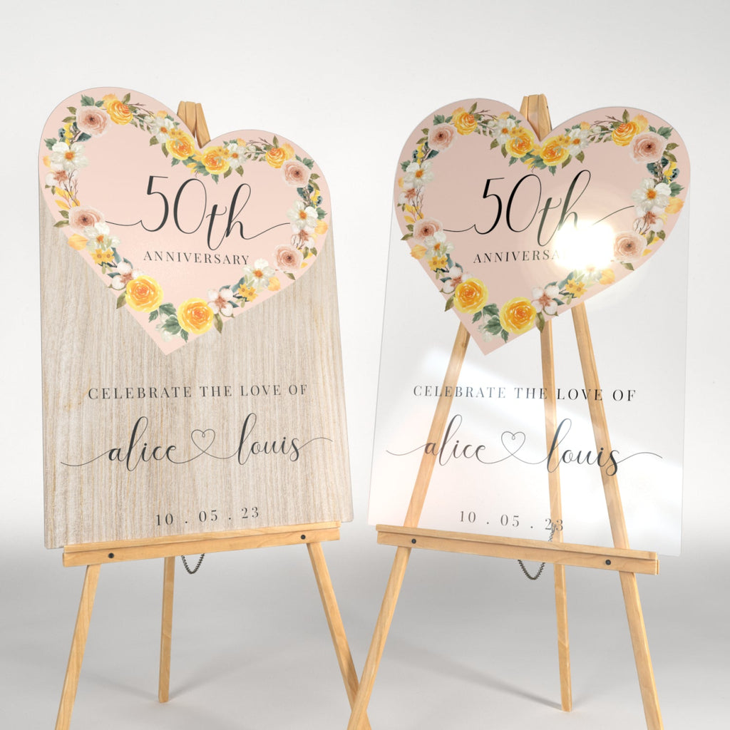 Personalize Celebrate The Love of Wedding Anniversary Welcome Sign - SpeedyOrders