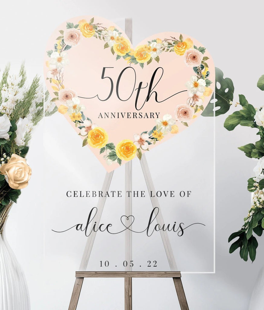 Personalize Celebrate The Love of Wedding Anniversary Welcome Sign - SpeedyOrders