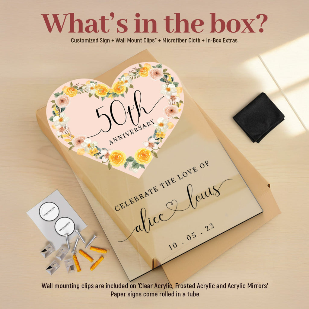 Personalize Celebrate The Love of Wedding Anniversary Welcome Sign - SpeedyOrders