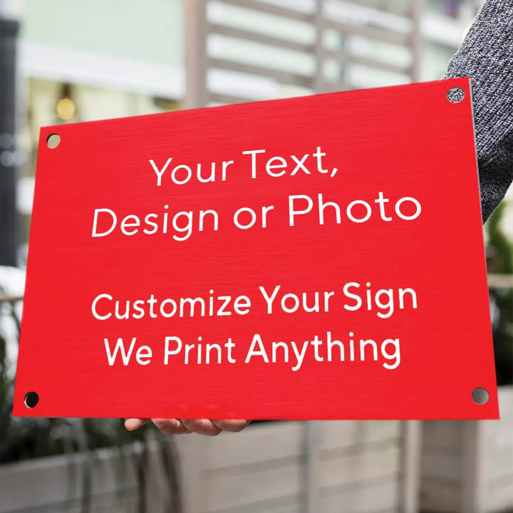 Custom Signage Printing Custom Outdoor Metal Signs · Aluminum & Brushed Metal | SpeedyOrders