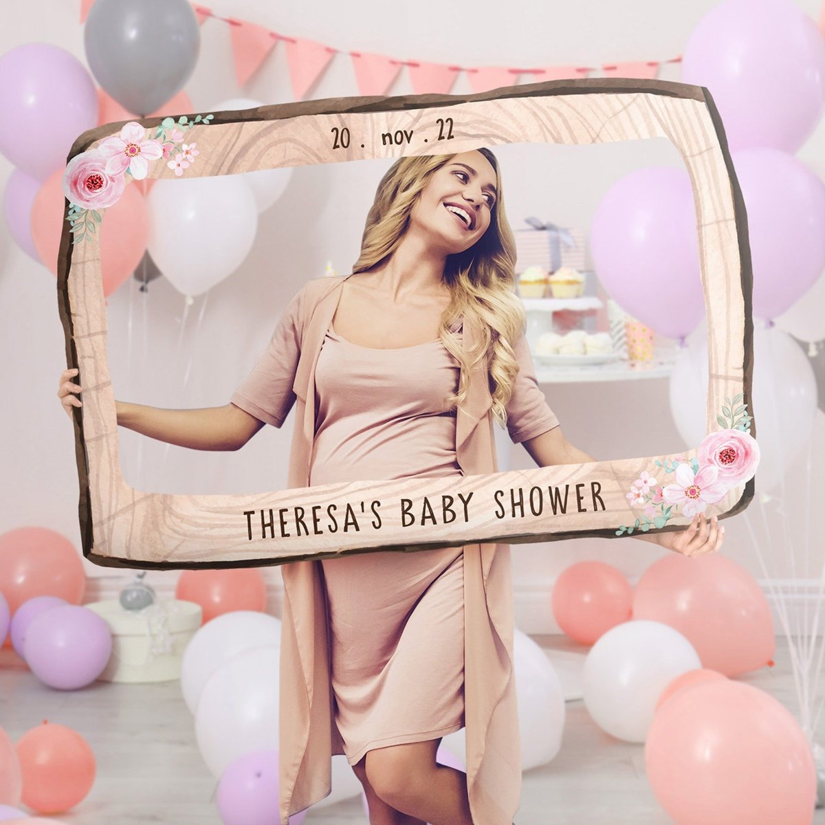 Personalized Baby Shower Photo Booth Frame, image size:1200x1200