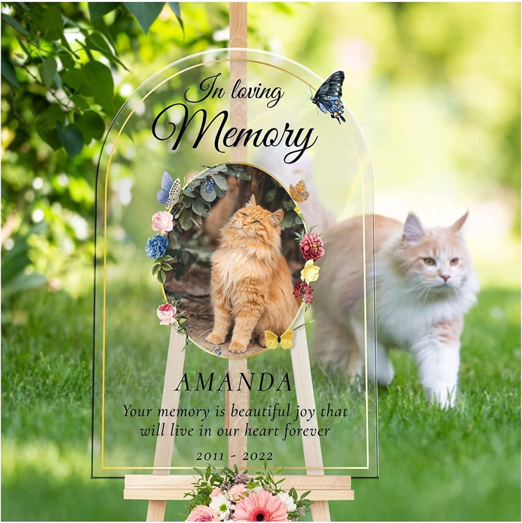 Personalized Cat In Loving Memory Funeral sign - SpeedyOrders